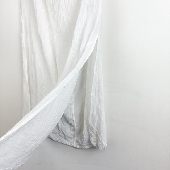 NWT Aerie Gauze Midi Tank White Dress Flowy Side Slits - M - Picture 3 of 9